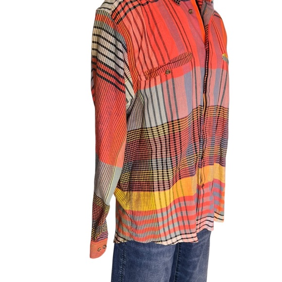 Vintage Mondo di Marco Florida Colors Baggy Shirt Italy Flat Pockets - Picture 2 of 9